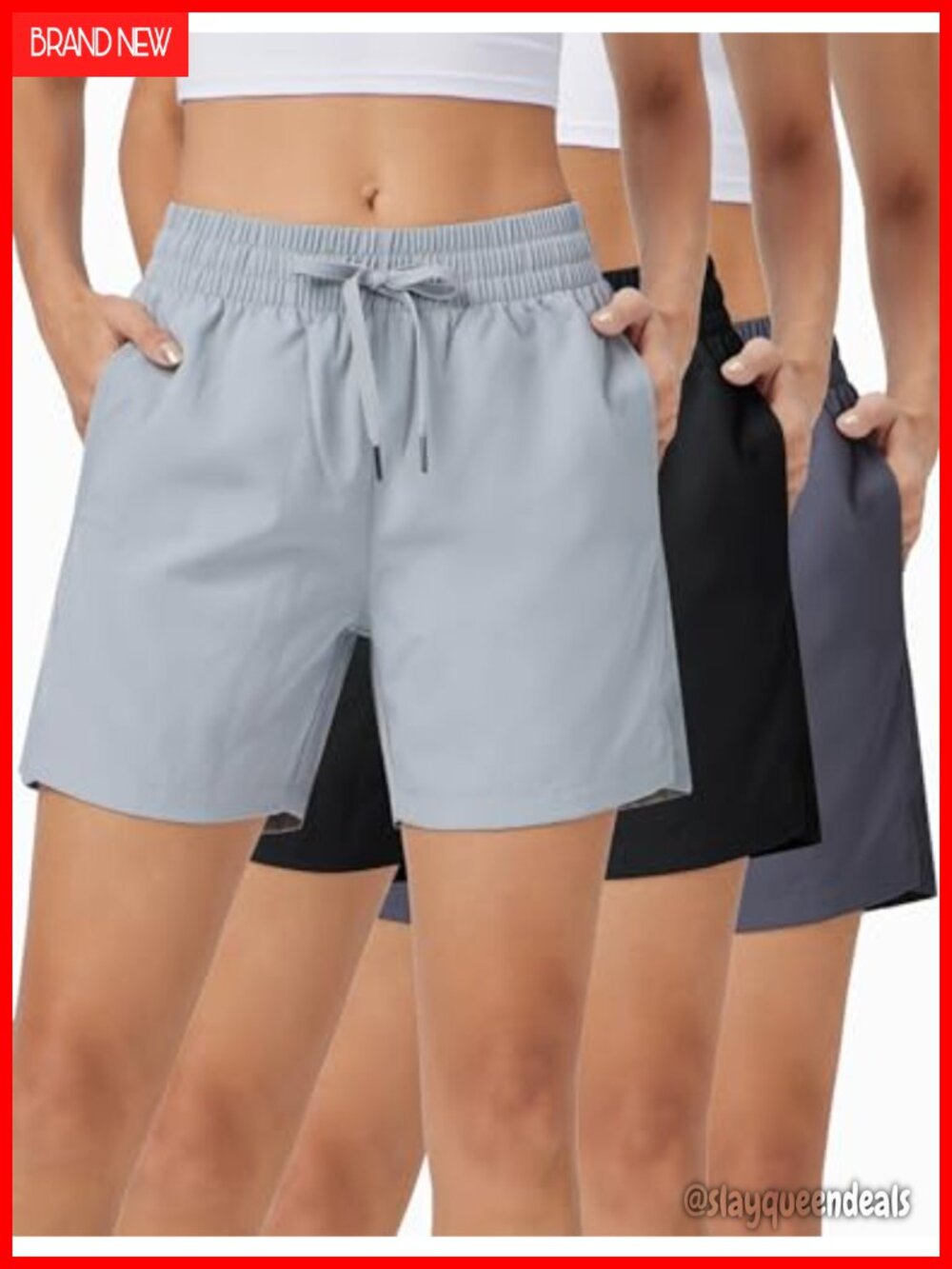 3 Pack Womens Athletic Running Shorts Quick Dry Gym Workout with Pockets